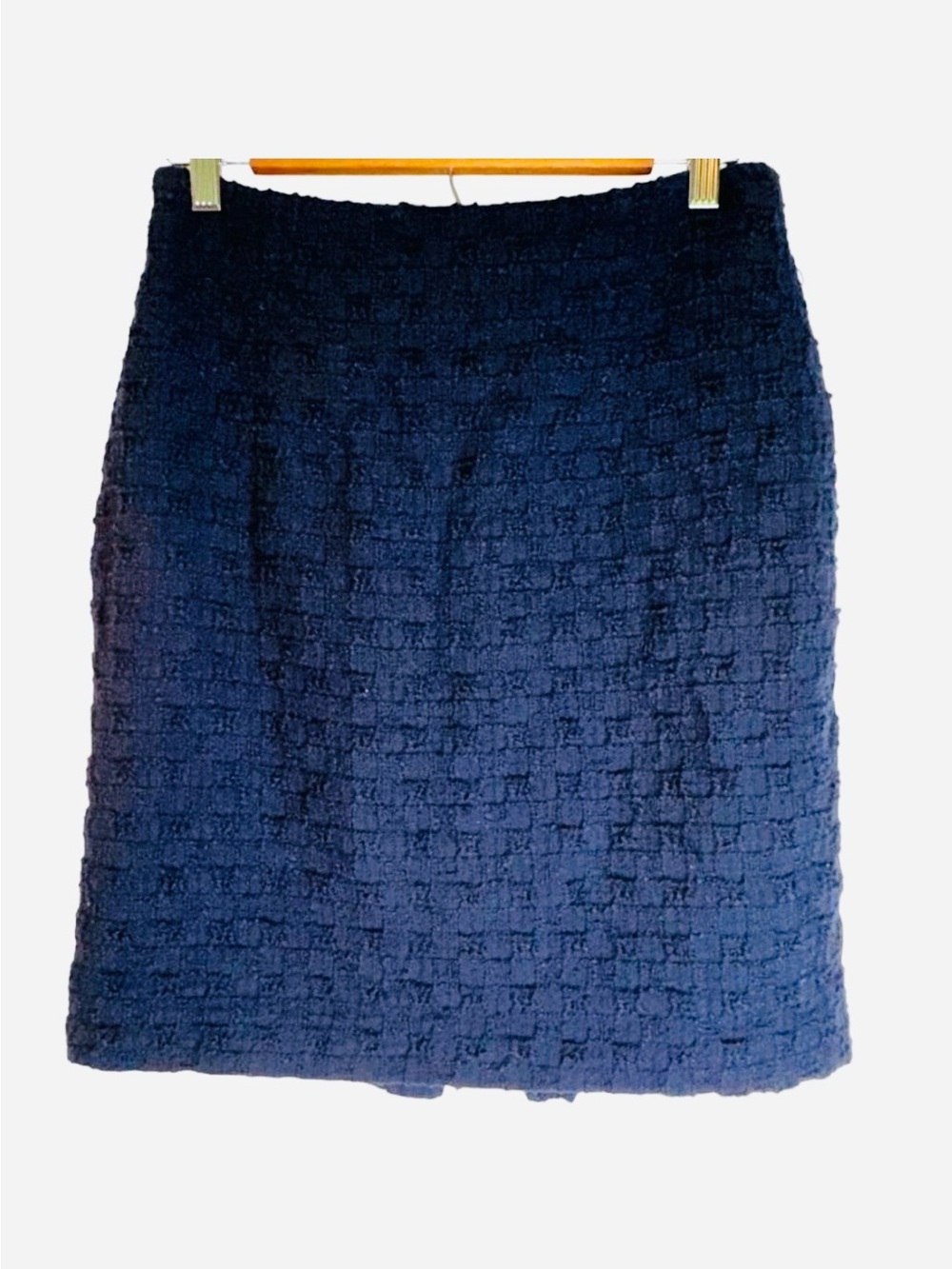 ANTONIO MELANI Navy Textured Pencil Skirt